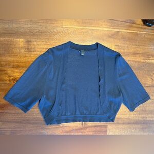 Ann Taylor half cardigan in navy blue size large.